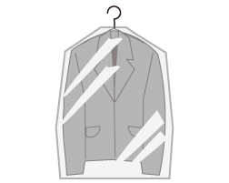 クリーニング後の衣服を覆う袋